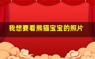 我想要看熊猫宝宝的照片