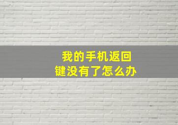 我的手机返回键没有了怎么办