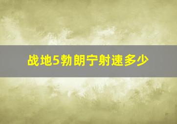 战地5勃朗宁射速多少