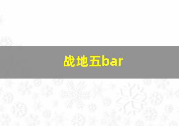 战地五bar