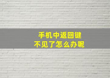 手机中返回键不见了怎么办呢