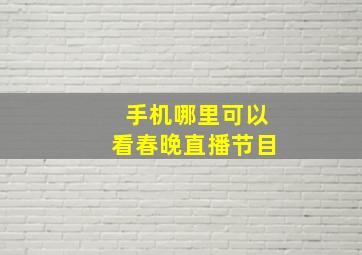 手机哪里可以看春晚直播节目