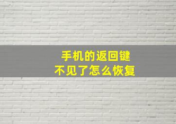 手机的返回键不见了怎么恢复