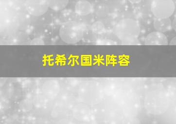 托希尔国米阵容