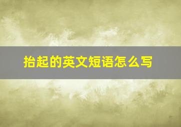 抬起的英文短语怎么写