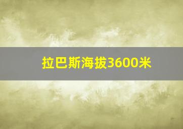 拉巴斯海拔3600米