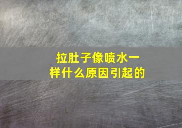 拉肚子像喷水一样什么原因引起的