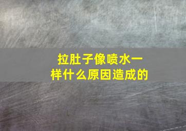 拉肚子像喷水一样什么原因造成的