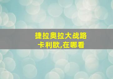 捷拉奥拉大战路卡利欧,在哪看