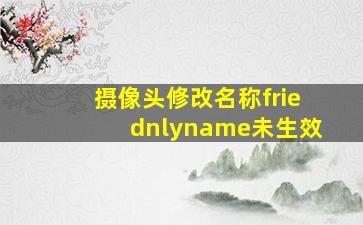 摄像头修改名称friednlyname未生效