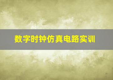 数字时钟仿真电路实训