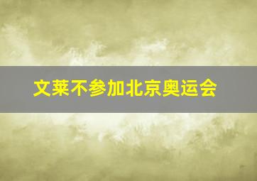 文莱不参加北京奥运会