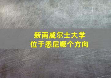 新南威尔士大学位于悉尼哪个方向