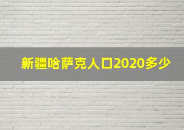 新疆哈萨克人口2020多少