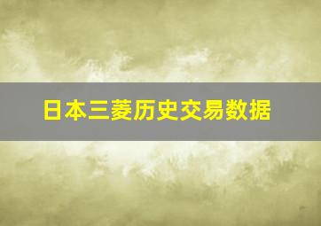 日本三菱历史交易数据