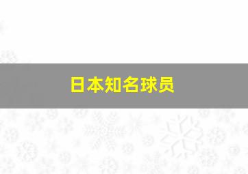 日本知名球员