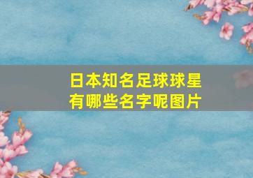 日本知名足球球星有哪些名字呢图片