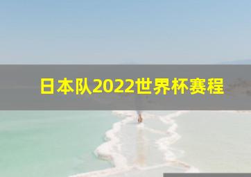 日本队2022世界杯赛程