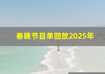 春晚节目单回放2025年