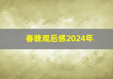 春晚观后感2024年