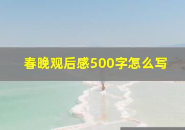 春晚观后感500字怎么写