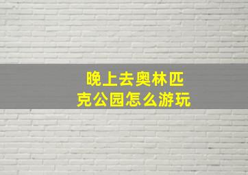 晚上去奥林匹克公园怎么游玩