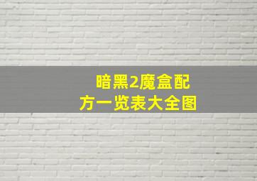 暗黑2魔盒配方一览表大全图