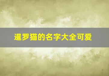 暹罗猫的名字大全可爱