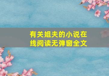 有关姐夫的小说在线阅读无弹窗全文