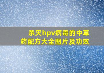 杀灭hpv病毒的中草药配方大全图片及功效