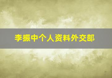 李振中个人资料外交部