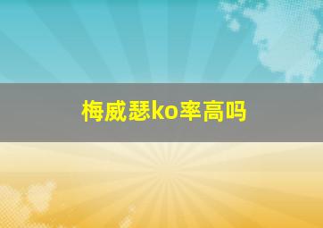 梅威瑟ko率高吗