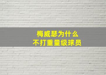 梅威瑟为什么不打重量级球员