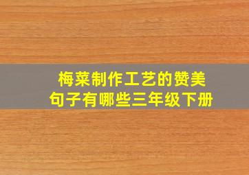 梅菜制作工艺的赞美句子有哪些三年级下册