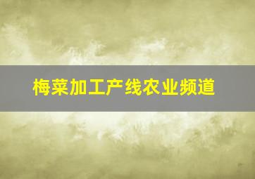 梅菜加工产线农业频道