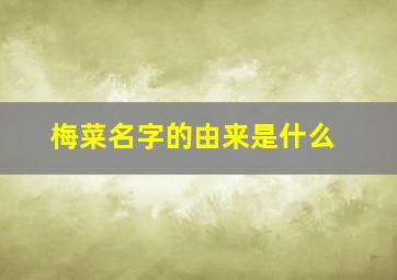 梅菜名字的由来是什么