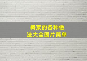 梅菜的各种做法大全图片简单