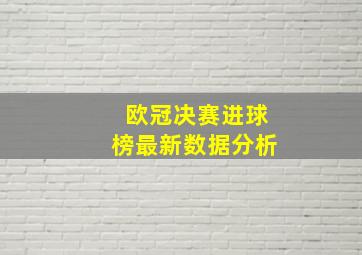 欧冠决赛进球榜最新数据分析