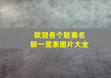 欧冠各个联赛名额一览表图片大全