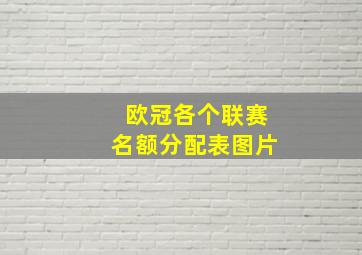 欧冠各个联赛名额分配表图片