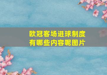 欧冠客场进球制度有哪些内容呢图片