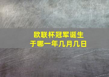 欧联杯冠军诞生于哪一年几月几日