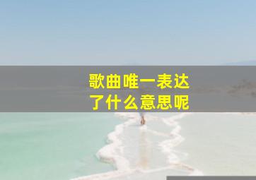 歌曲唯一表达了什么意思呢