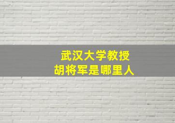 武汉大学教授胡将军是哪里人