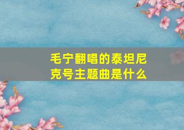 毛宁翻唱的泰坦尼克号主题曲是什么