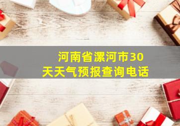 河南省漯河市30天天气预报查询电话