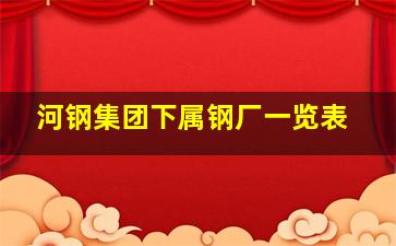 河钢集团下属钢厂一览表