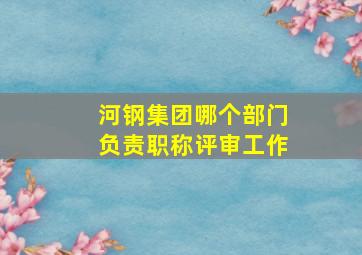 河钢集团哪个部门负责职称评审工作