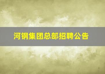 河钢集团总部招聘公告