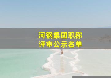 河钢集团职称评审公示名单